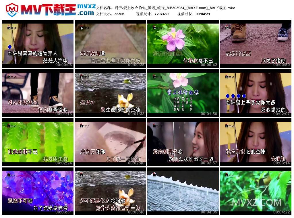 涓子-爱上冰冷的你_国语_流行_MB303954